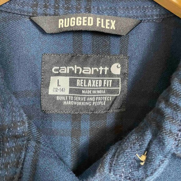 Carhartt Rugged Flex Relaxed Fit Midweight Flannel Long-Sleeve Tunic Womens Sz L - Picture 4 of 10